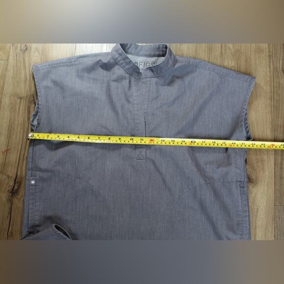 FIGS Technical Collection Scrub Top Gray Mandarin Collar Healthcare Unisex XS - Picture 6 of 8